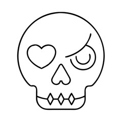 skull icon, skull line art - simple line art of skull, perfect for skull logos and icons