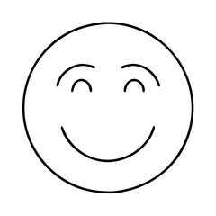 smiling face emoji icon, smiling face emoji line art - simple line art of smiling face emoji, perfect for smiling face emoji logos and icons