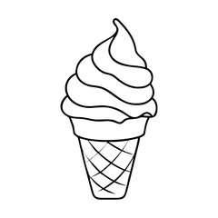 soft serve cone icon, soft serve cone line art - simple line art of soft serve cone, perfect for soft serve cone logos and icons