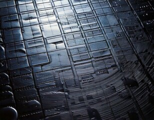 Etched Grid Patterns on Zirconium Alloy with Semi-Gloss Shine, Smooth but Worn Surface