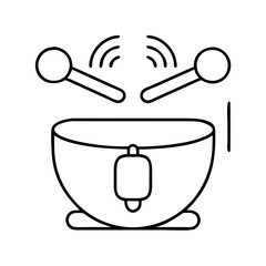 sound bath icon, sound bath line art - simple line art of sound bath, perfect for sound bath logos and icons