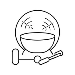 sound bath icon, sound bath line art - simple line art of sound bath, perfect for sound bath logos and icons