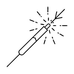 sparkler icon, sparkler line art - simple line art of sparkler, perfect for sparkler logos and icons