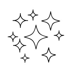 sparkles icon, sparkles line art - simple line art of sparkles, perfect for sparkles logos and icons