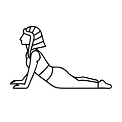 sphinx pose icon, sphinx pose line art - simple line art of sphinx pose, perfect for sphinx pose logos and icons