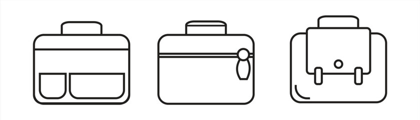 Laptop bag icon Symbol sign in Line style, isolated on white background, vector illustration.