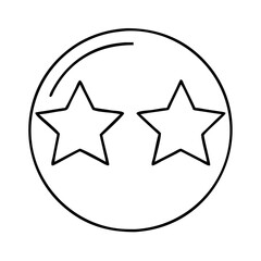 star eyes icon, star eyes line art - simple line art of star eyes, perfect for star eyes logos and icons