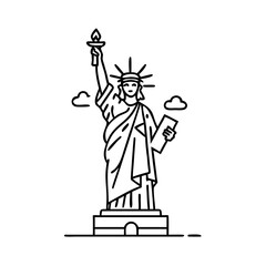 statue of liberty icon, statue of liberty line art - simple line art of statue of liberty, perfect for statue of liberty logos and icons