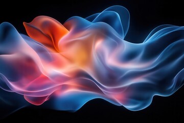 Obraz premium Abstract swirling colorful smoke against a black background