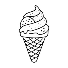 strawberry swirl cone icon, strawberry swirl cone line art - simple line art of strawberry swirl cone, perfect for strawberry swirl cone logos and icons