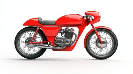 Obraz premium Sleek Cafe Racer Motorcycle on Isolated Background