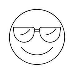 sunglass emoji icon, sunglass emoji line art - simple line art of sunglass emoji, perfect for sunglass emoji logos and icons