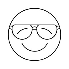 Obraz premium sunglass emoji icon, sunglass emoji line art - simple line art of sunglass emoji, perfect for sunglass emoji logos and icons