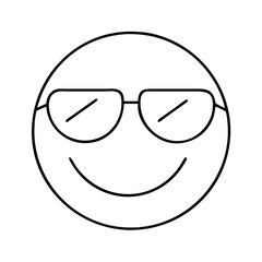 sunglass emoji icon, sunglass emoji line art - simple line art of sunglass emoji, perfect for sunglass emoji logos and icons