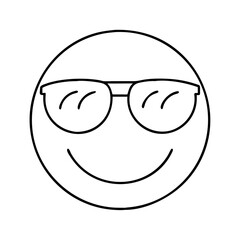 sunglass emoji icon, sunglass emoji line art - simple line art of sunglass emoji, perfect for sunglass emoji logos and icons