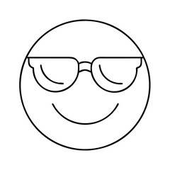 Obraz premium sunglasses emoji icon, sunglasses emoji line art - simple line art of sunglasses emoji, perfect for sunglasses emoji logos and icons