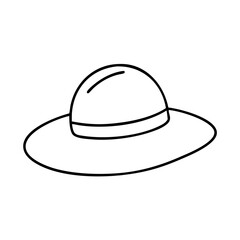 sun hat icon, sun hat line art - simple line art of sun hat, perfect for sun hat logos and icons