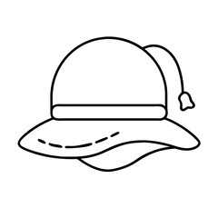sun hat icon, sun hat line art - simple line art of sun hat, perfect for sun hat logos and icons