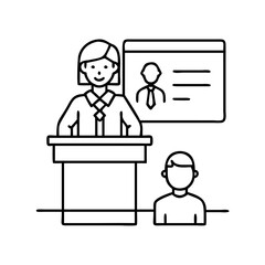 teacher podium icon, teacher podium line art - simple line art of teacher podium, perfect for teacher podium logos and icons