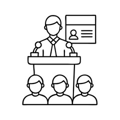 teacher podium icon, teacher podium line art - simple line art of teacher podium, perfect for teacher podium logos and icons