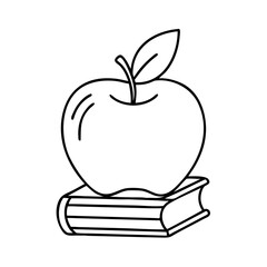 teacher s apple icon, teacher s apple line art - simple line art of teacher s apple, perfect for teacher s apple logos and icons