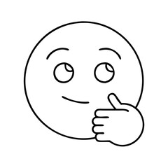 thinking face icon, thinking face line art - simple line art of thinking face, perfect for thinking face logos and icons