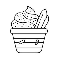 tiramisu ice cream icon, tiramisu ice cream line art - simple line art of tiramisu ice cream, perfect for tiramisu ice cream logos and icons