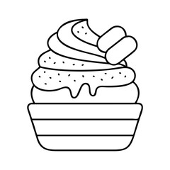 tiramisu ice cream icon, tiramisu ice cream line art - simple line art of tiramisu ice cream, perfect for tiramisu ice cream logos and icons