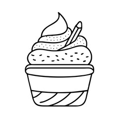 tiramisu ice cream icon, tiramisu ice cream line art - simple line art of tiramisu ice cream, perfect for tiramisu ice cream logos and icons