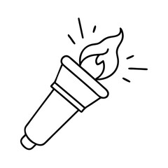 torch lighting icon, torch lighting line art - simple line art of torch lighting, perfect for torch lighting logos and icons
