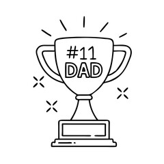 trophy with 1 dad icon, trophy with 1 dad line art - simple line art of trophy with 1 dad, perfect for trophy with 1 dad logos and icons