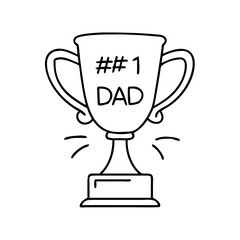 trophy with 1 dad icon, trophy with 1 dad line art - simple line art of trophy with 1 dad, perfect for trophy with 1 dad logos and icons