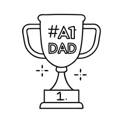 trophy with 1 dad icon, trophy with 1 dad line art - simple line art of trophy with 1 dad, perfect for trophy with 1 dad logos and icons