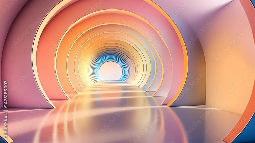 Poster unique tunnel of soft hues creates a dreamlike path toward bright light, inviting you to explore the