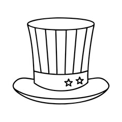 uncle sam hat icon, uncle sam hat line art - simple line art of uncle sam hat, perfect for uncle sam hat logos and icons