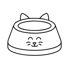 water bowl for cat icon, water bowl for cat line art - simple line art of water bowl for cat, perfect for water bowl for cat logos and icons