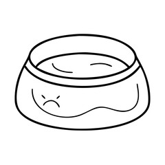 water bowl for cat icon, water bowl for cat line art - simple line art of water bowl for cat, perfect for water bowl for cat logos and icons