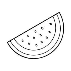 watermelon slice icon, watermelon slice line art - simple line art of watermelon slice, perfect for watermelon slice logos and icons