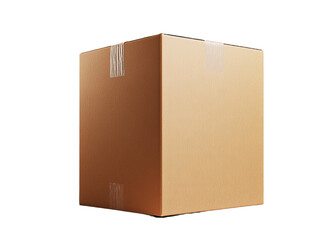 Brown Cardboard Box Isolated on Black Background, Representing Shipping and Transportation