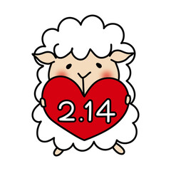 バレンタインデーの日付を持っている羊