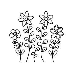 wildflowers icon, wildflowers line art - simple line art of wildflowers, perfect for wildflowers logos and icons