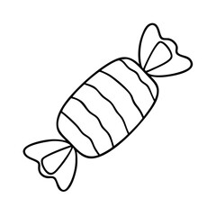 wrapped chocolate candy icon, wrapped chocolate candy line art - simple line art of wrapped chocolate candy, perfect for wrapped chocolate candy logos and icons