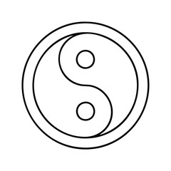 yin yang symbol icon, yin yang symbol line art - simple line art of yin yang symbol, perfect for yin yang symbol logos and icons