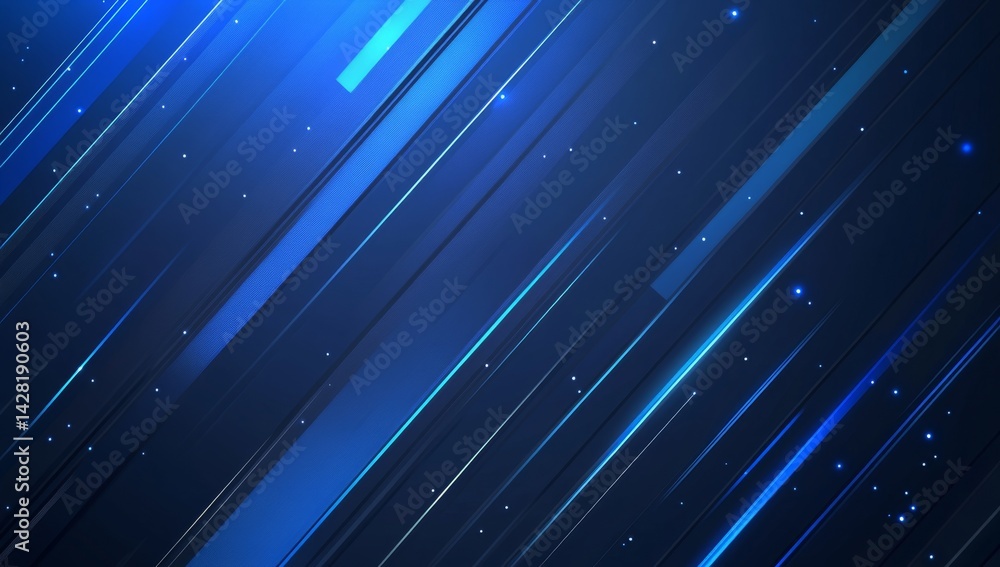 Poster Dynamic blue diagonal lines abstract background