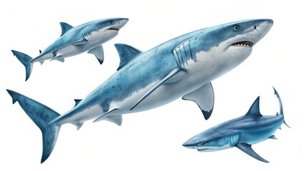 Fototapeta premium Shark Illustration on Plain White Background 