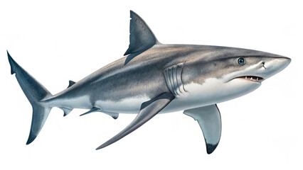 Fototapeta premium Ocean Shark Isolated on White 
