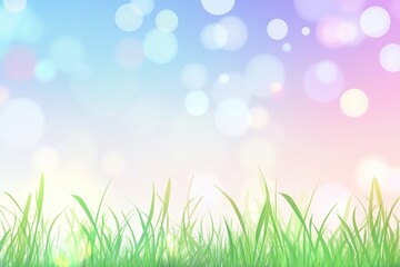 Obraz premium Pastel colored background with grass