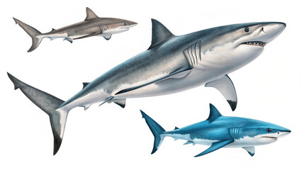 Obraz premium Realistic Shark with White Background 