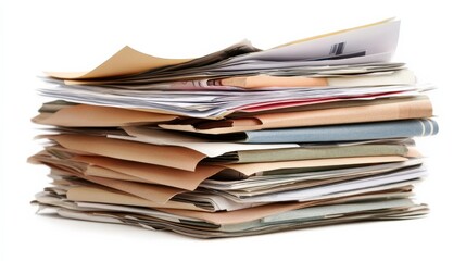 Stack of Articles and Notes on a Desk