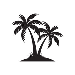 Fototapeta premium Palm Tree Silhouette Design Vector